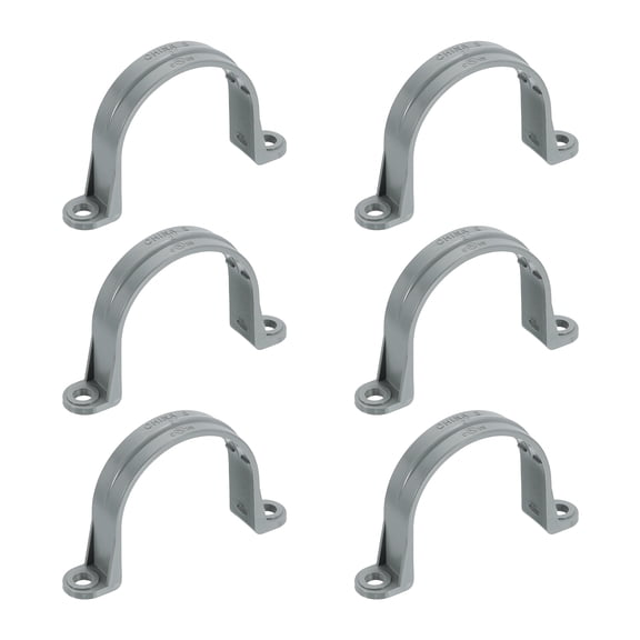 Uxcell 1/2 Inch Pipe Straps, 6Pcs Plastic Conduit Clamps Double Hole U Shaped Strap Clamp for Pipe Tube Cable Fixing