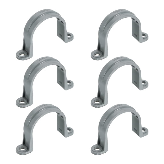 Uxcell 1/2 Inch Pipe Straps, 6Pcs Plastic Conduit Clamps Double Hole U Shaped Strap Clamp for Pipe Tube Cable Fixing