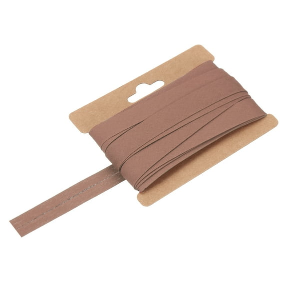 Uxcell 1Pcs Single Fold Bias Tape Cotton for Sewing 1/2 inch x 10 Yards Light Coffee