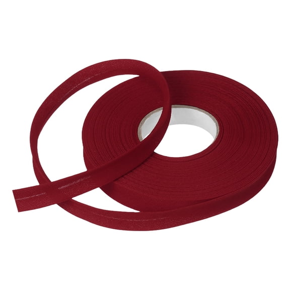 Uxcell 1/2 Inch Single Fold Bias Tape Polyester Continuous Bulk Bias Tape for Sewing,Seaming Quilting Hemming Binding Crafts (Burgundy 15 Yards)