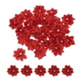 thumbnail image 1 of Uxcell 1.2 Inch Small Ribbon Flowers Satin Ribbon Flowers Mini Fabric Flowers Red 50 Pcs, 1 of 6