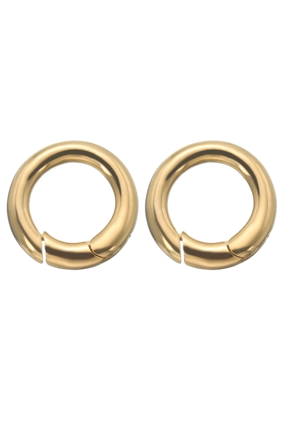 1/2 Inch Spring O Rings, 2Pcs Brass Trigger Spring Keyring for DIY Craft Purse