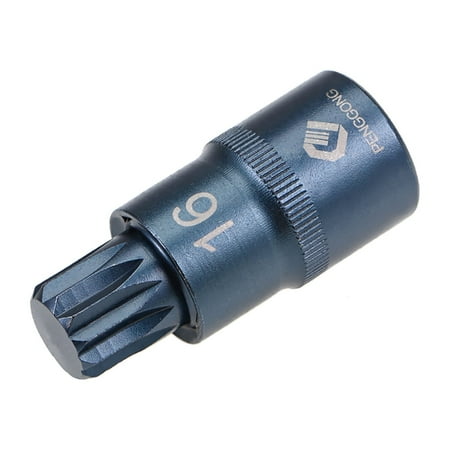 Uxcell 1/2-Inch Square Drive x M16 Metric Spline Bit Socket, 2 Inch Length