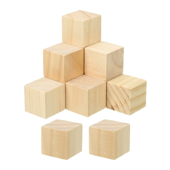 Uxcell 1.2 Inch Unfinished Wooden Blocks, 30 Pack Natural Wood Cube Square Wood Blocks for DIY Craft