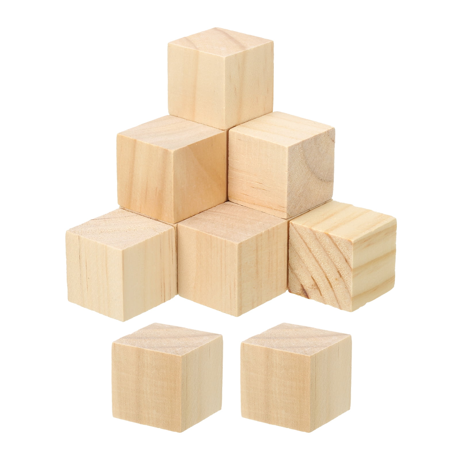Uxcell 1.2 Inch Unfinished Wooden Blocks, 50 Pack Natural Wood Cube ...