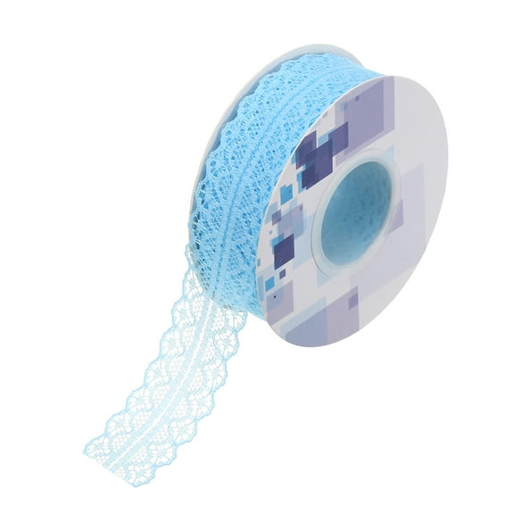 Uxcell 1.2 Inch Wide 25 Yard Lace Ribbon Floral Pattern Blue Lace Trim Ribbon for Gift Wrapping, Wedding Decor
