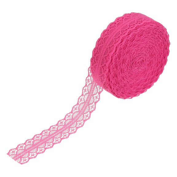 Uxcell 1.2 Inch Wide 25 Yard Lace Ribbon Floral Pattern Bright Red Lace Trim Ribbon for Gift Wrapping Bouquets, Wedding Decor Sewing Making, and DIY Crafts