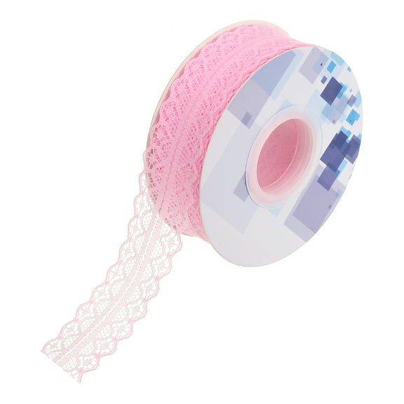 Uxcell 1.18" Wide 25 Yard Lace Ribbon Floral Pattern Light Pink Lace Trim Ribbon
