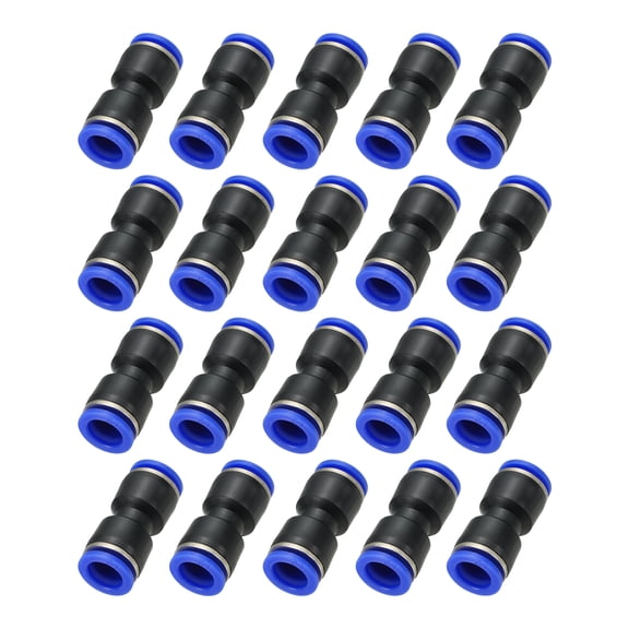 Uxcell 1/2 Inches Push to Connect Fittings, 20Pcs Plastic Air Line Fitting Quick Release Pneumatic Connectors