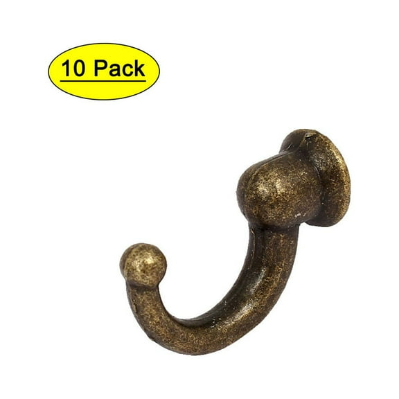 Uxcell 1.2" Length Bronze Tone Metal Wall Hanger Towel Hooks, 10 Pack