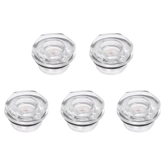 Uxcell 1/2" Male Threaded Glass Air Compressor Oil Level Gauge Sight Glass 5 Packs