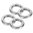 thumbnail image 1 of Uxcell 1.2" Metal O Rings, 4 Pcs 304 Stainless Steel Smooth Round Rings for Bags, Belts, 6mmx30mm, 1 of 5