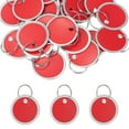thumbnail image 1 of Uxcell Metal Rim Key Tag Blank Round Paper Tags Bulk Writable Keychains Identifiers with Split Ring Red, 1 of 7