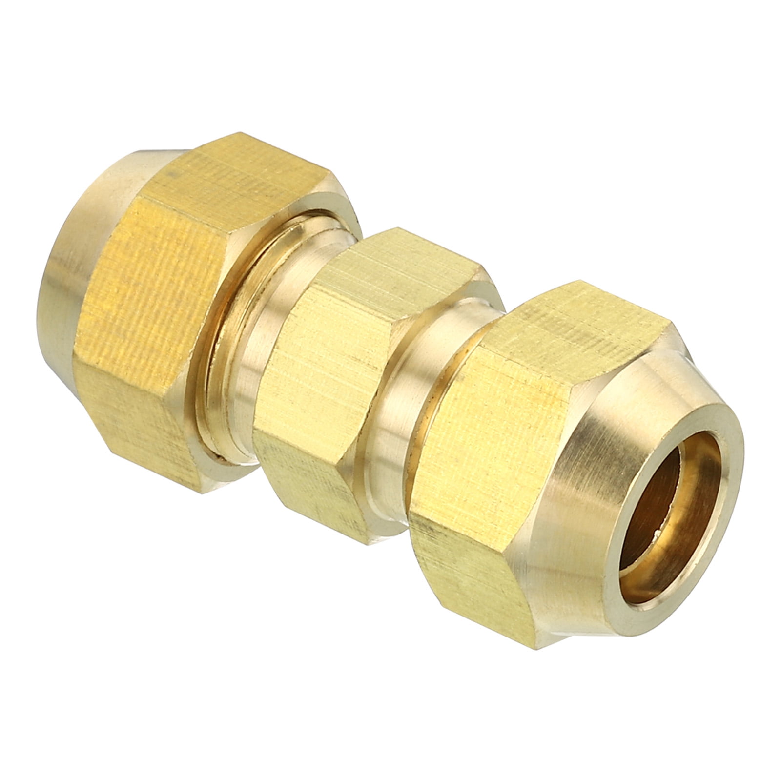 Uxcell 3/4 OD Brass Flare Union Connector, 1 Set Copper Double Pipe  Extension Fitting with Nut, 1.85x1.06 
