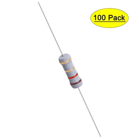 Uxcell 100Pcs 1W 1 Watt Metal Oxide Film Resistor Axile 1.2 Ohm ±5% Tolerance