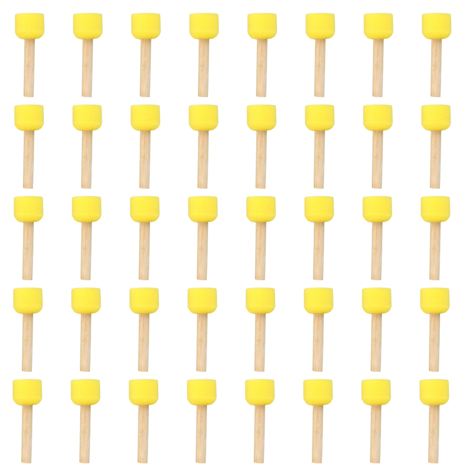 Uxcell 1.2 Paint Sponges for Painting, 40 Pack Round Painting Sponge Foam  Brush Wooden Handle, Yellow 