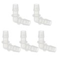 thumbnail image 1 of Uxcell 1/2" Plastic Hose Barb 90 Degree Elbow 5 Pack Barb Fittings 2 Way Equal Barbed Joint Splicer Mender Adapter Union Adapter, 1 of 7