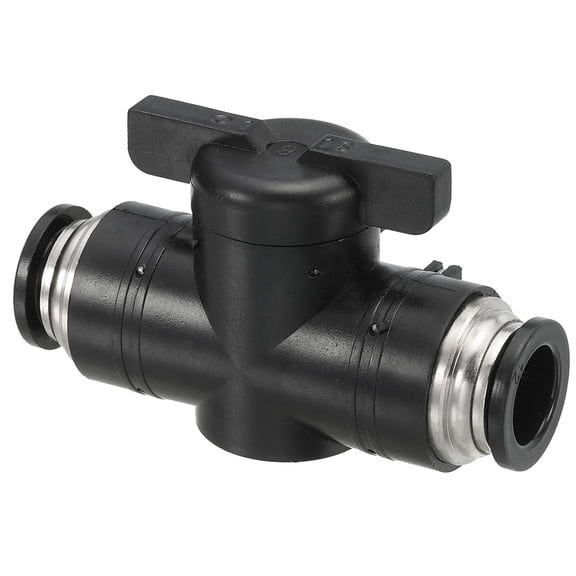 Uxcell 1/2" Pneumatic Ball Valve, Push to Connect Fittings Quick Connect Tube Fittings Air Flow Control, Black 1 Pcs