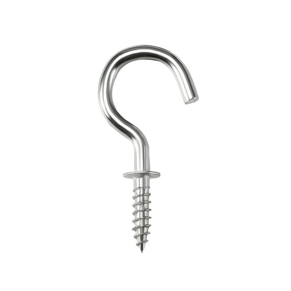 Uxcell 1.2" Screw Eye Hooks Self Tapping Screws Screw-in Hanger Silver 30 Pack