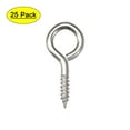 thumbnail image 1 of Uxcell 1.2" Small Screw Eye Hooks Self Tapping Screws Carbon Steel Silver 25Pcs, 1 of 6