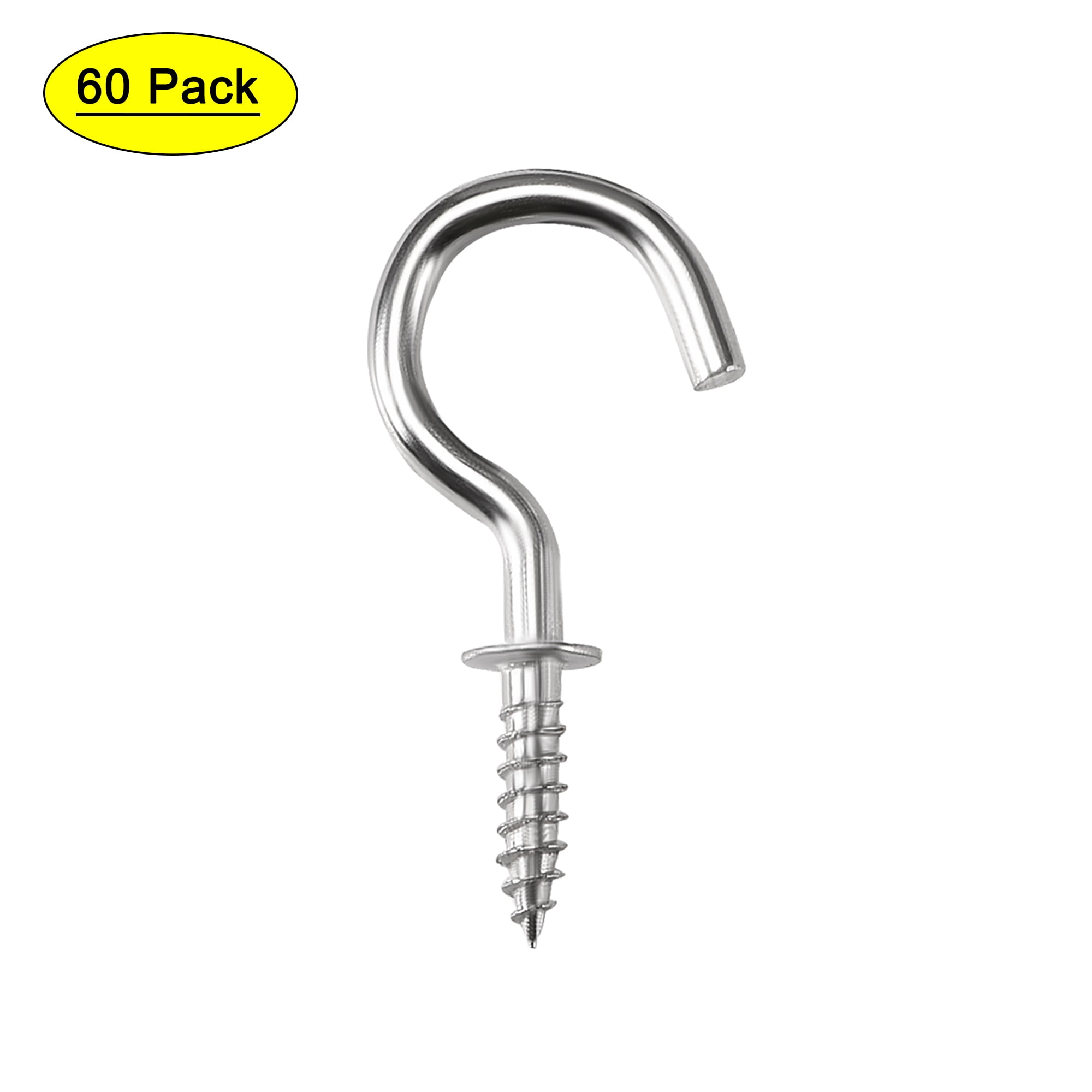 1.2 Small Screw Eye Hooks Self Tapping Screws Hanger Hooks Silver