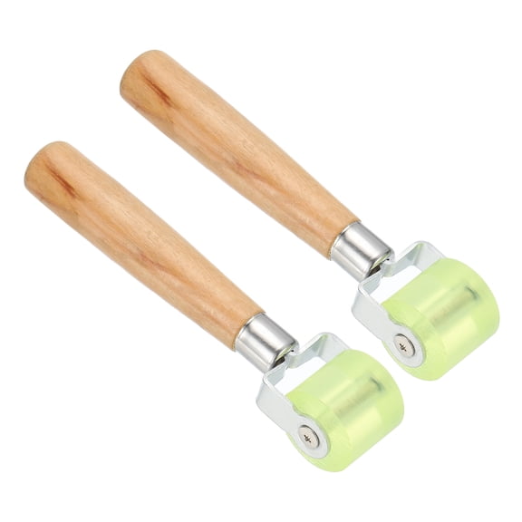 Uxcell 1.2" Sound Deadening Roller, 2pcs Noise Insulation Tool Seam Roller for Wallpaper Heat Mat, Wood Handle