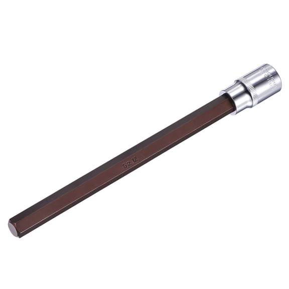 Uxcell 1/2" Square Drive x H12 Hex Bit Socket, S2 Steel Bits, CR-V Sockets 200mm Length (for Hand Use Only)