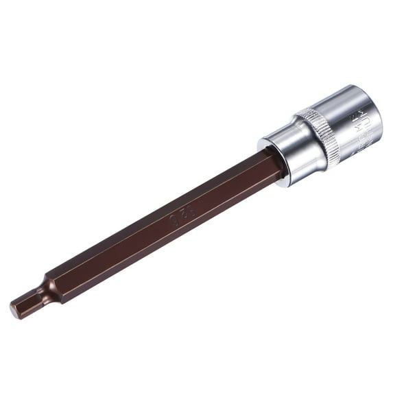 Uxcell 1/2" Square Drive x H6 Hex Bit Socket, S2 Steel Bits, CR-V Sockets 140mm Length (for Hand Use Only)