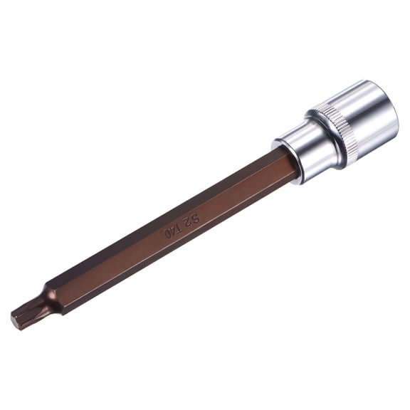 Uxcell 1/2" Square Drive x T40 Torx Bit Socket, S2 Steel Bits, CR-V Sockets 140mm Length (for Hand Use Only)