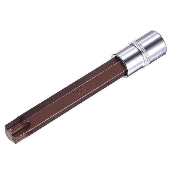 Uxcell 1/2" Square Drive x T70 Torx Bit Socket, S2 Steel Bits, CR-V Sockets 140mm Length (for Hand Use Only)