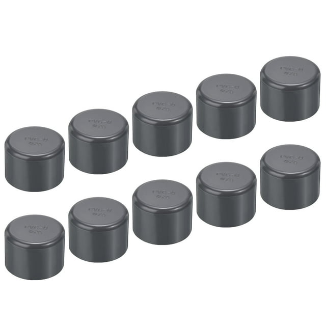 Uxcell 1/2" UPVC Pipe End Cap Fitting, 20 Pack Furniture Grade Plug Coupling Grey