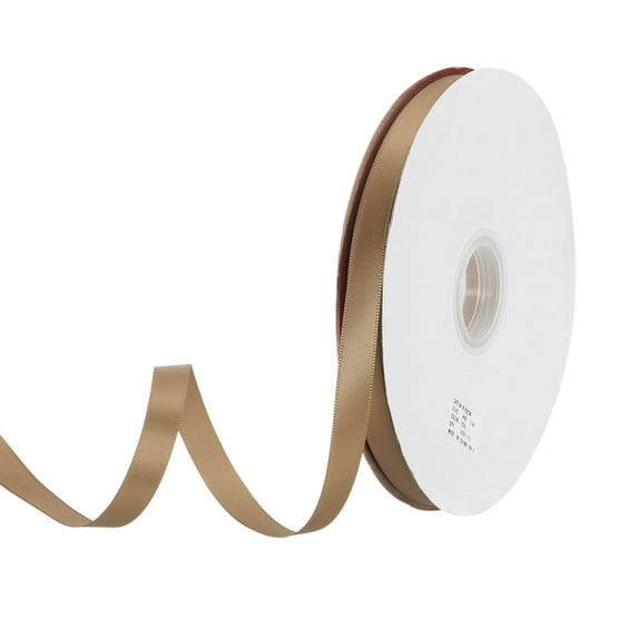Uxcell 1/2" W x 100 Yards Polyester Satin Ribbon, Perfect for Craft Wedding Decor Party Hair Bow, Khaki