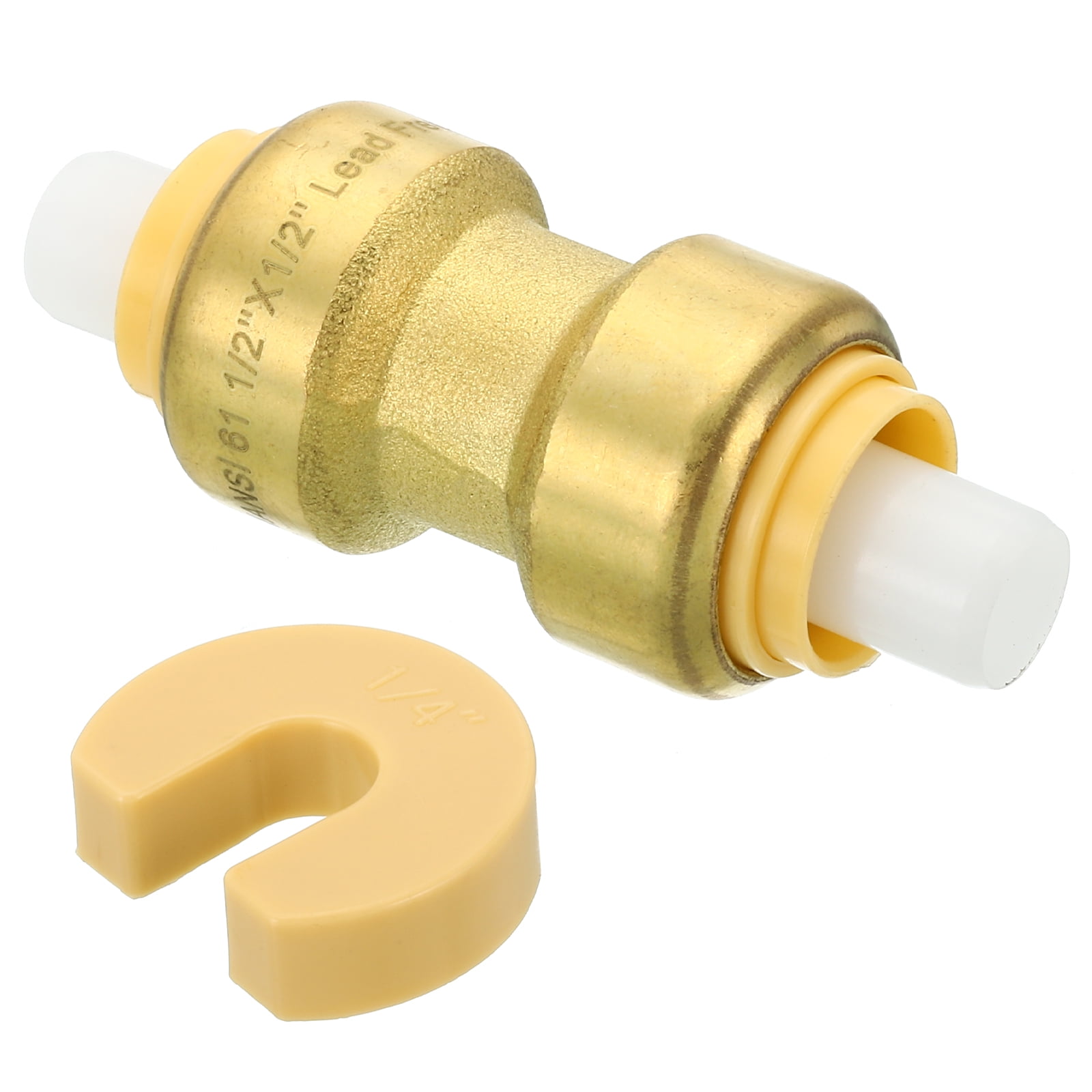 Uxcell 1/2 X 1/2 Inch Push Plumbing Fitting, Brass Quick Straight Coupling Fittings with