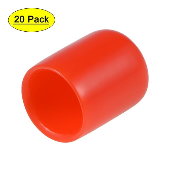 Uxcell 1/2-inch ID Red Screw Thread Protectors Vinyl End Caps 20 Pack