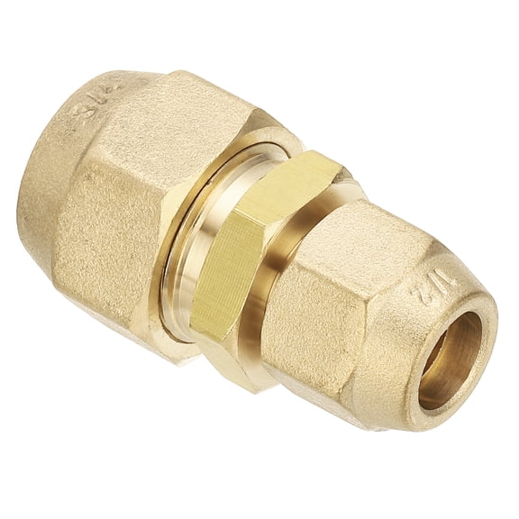 Uxcell 1/2" to 3/4" Pipe Extension Joint Connector, Brass Pipe Coupler Adapters with 2pcs Flare Nuts
