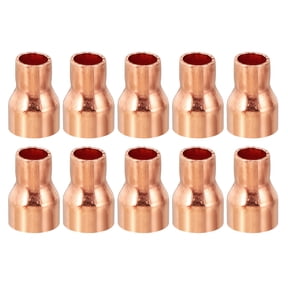 Uxcell 1/2" to 5/16" ID Copper Reducer, 10pcs Copper Reducing Coupling Pressure Fitting Pipe Tube Connector Adapter