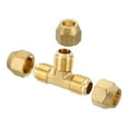 thumbnail image 1 of Uxcell 1/2" x 1/2" x 1/2" Brass Pipe Fitting Flare Tee Tube Fitting Pipe Adapter Connector with Nut, 1 of 5