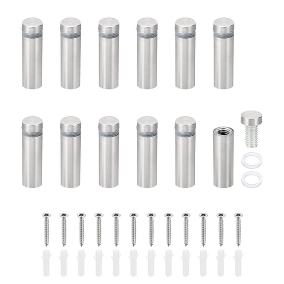 Uxcell 1/2 x 1.6 Inch Sign Standoff Screws, 12 Set Stainless Steel Wall ...