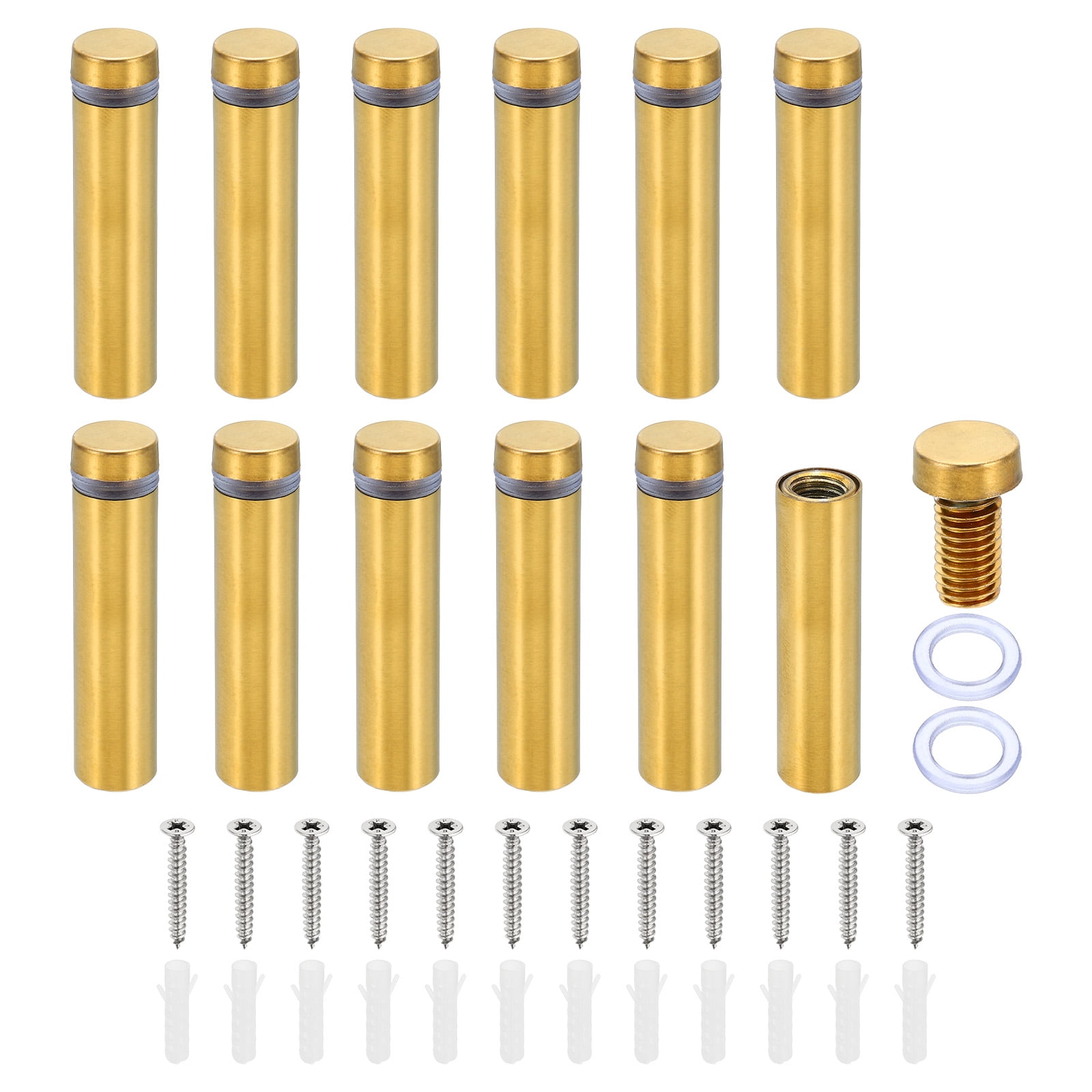 Uxcell 1/2 x 2 Inch Sign Standoff Screws, 12 Set Stainless Steel Wall ...