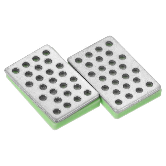 Uxcell 1.2"x0.8" 1000 Grit Extra Fine Ski Snowboard Whetstone Diamond Stone Edge Sharpener, Green 2 Pack