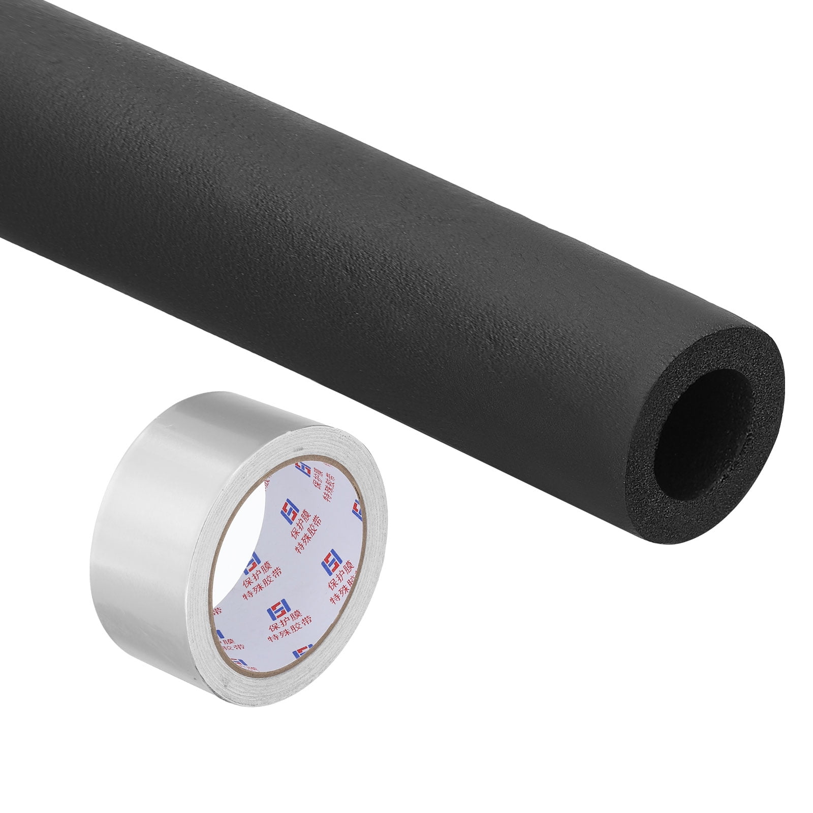 Uxcell 2-Pack Pipe Insulation Foam Tubing – 8mm ID X 18mm OD, 2m Length, Black, For Handle Grips & Pipe Insulation