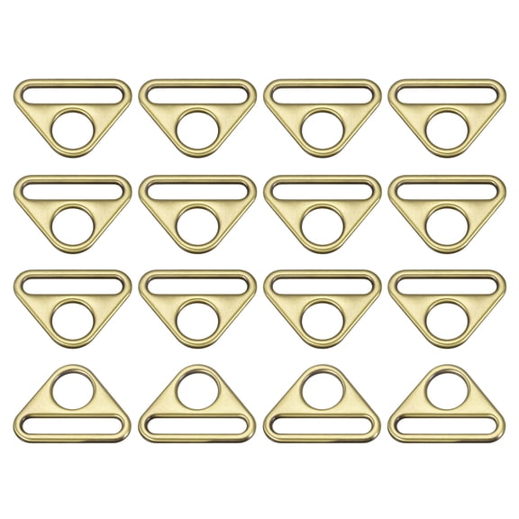 Uxcell 1.26" Adjuster Triangle with Bar Swivel Clip D Dee Ring Buckle, 16Pack Bronze