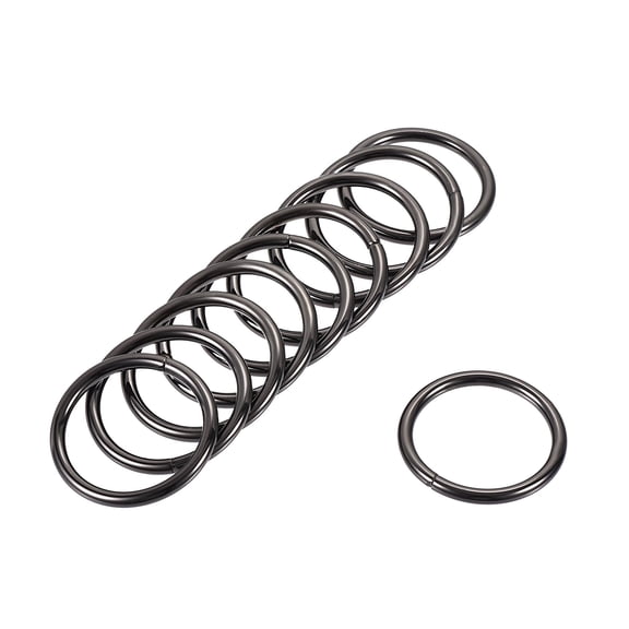 Uxcell 1.26" ID 0.15" Thickness Metal O Ring Iron Black 10 Pack