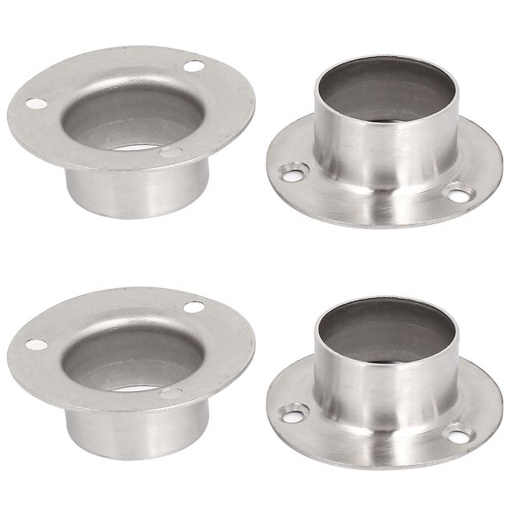 Uxcell 1.26" Pipe Dia Stainless Steel Clothes Towel Flanged Socket, 4 Pack