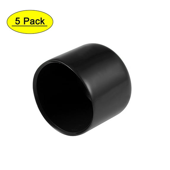 Uxcell 1.26'' Vinyl Round Caps Cover Screw Thread Protector Rubber Black 5pcs