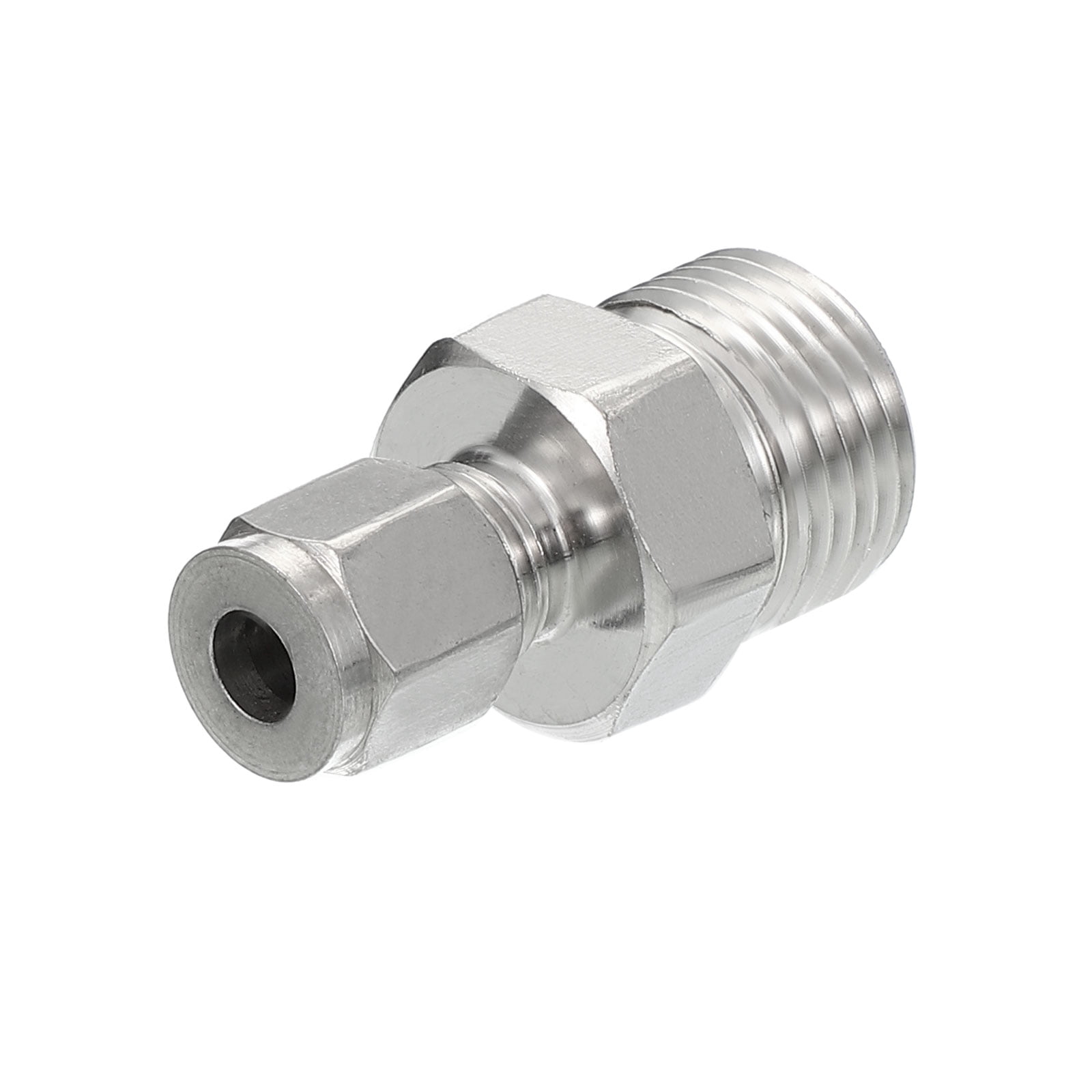 Uxcell 1/2G x 6mm Stainless Steel Compression Tube Fitting with Double ...