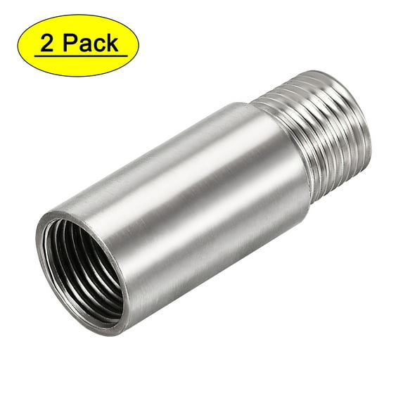 Uxcell 1/2PT Male to 1/2PT Female Shower Extension Arm 60mm Length Stainless Steel 2 Pack