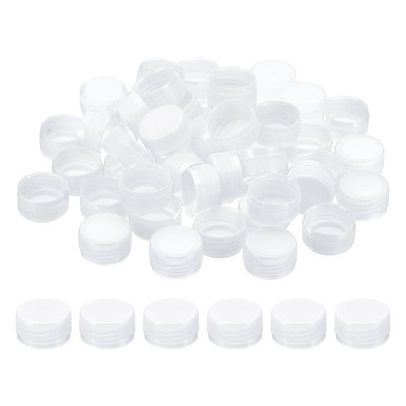 Uxcell 1.2inch Plastic Bottle Caps for Crafts, 50Pcs Bottle Screw Lids, White