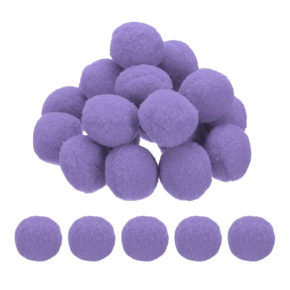 Uxcell 1.2inch Pom Poms for Crafts, 20pcs Small Pompoms for Crafts Mini Puff Balls Bulk High Elasticity Fuzzy Balls for Hats Christmas Art DIY, Purple