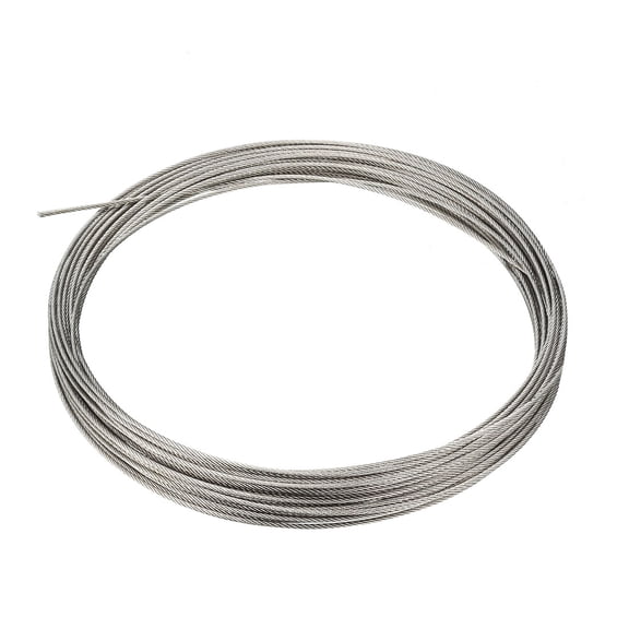 Uxcell 1.2mm Dia 10m 32.8ft Length 304 Stainless Steel Wire Rope Cable Uncoated for Hoist Pulley Wheel